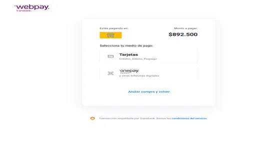 Webpay screenshot