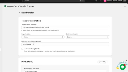 Barcode Stock Transfer Scanner screenshot