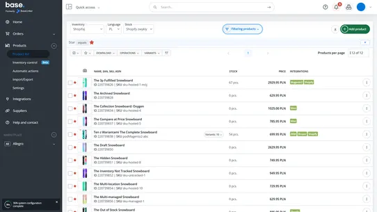 base.com (formerly BaseLinker) screenshot