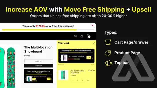 Movo Free Shipping Upsell screenshot