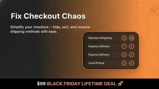 F: Sort Hide Shipping Methods screenshot