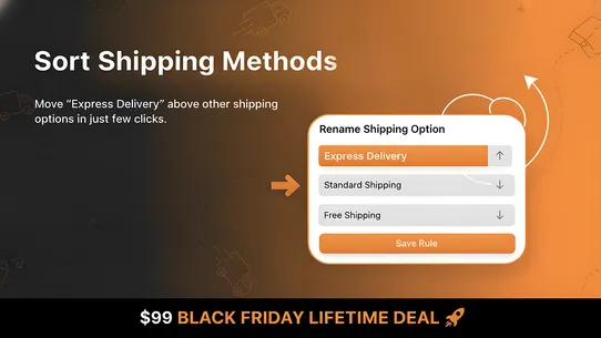 F: Sort Hide Shipping Methods screenshot