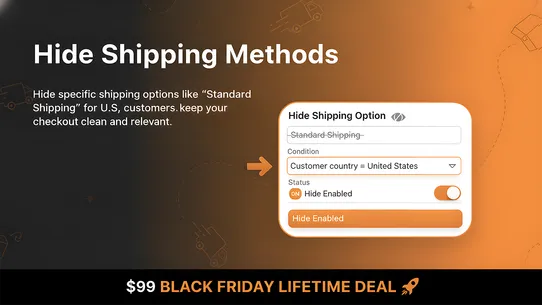 F: Sort Hide Shipping Methods screenshot