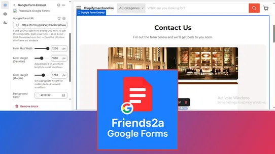 Friends2a Google Forms screenshot