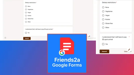 Friends2a Google Forms screenshot