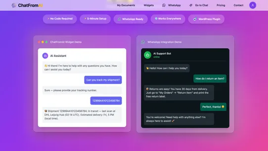 ChatFromAI ‑ AI ChatBot &amp; Help screenshot