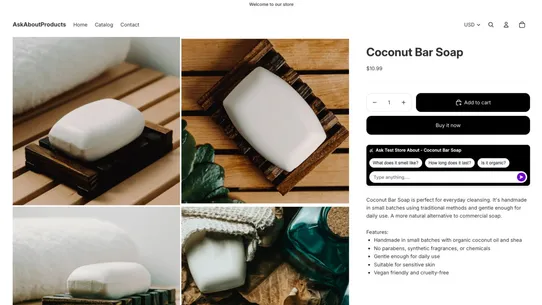 ASK AI Product Widget screenshot