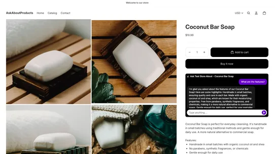 ASK AI Product Widget screenshot
