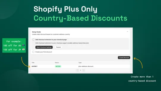 shipping country discount screenshot