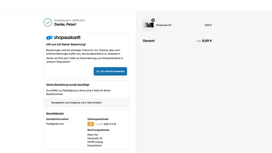 Shopauskunft – Bewertungen screenshot