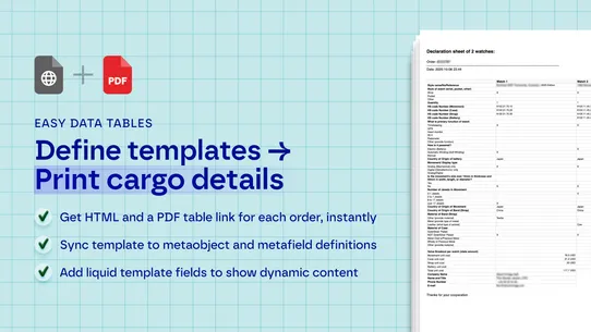 Declario: Order PDFs screenshot