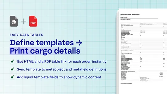 Declario: Order PDFs screenshot