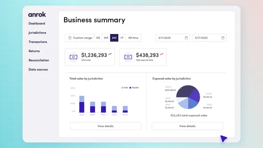 Anrok Sales Tax Automation screenshot