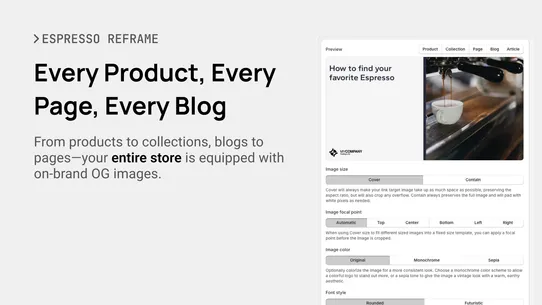 Espresso Reframe | OG Images screenshot