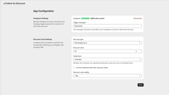 Follow for Discount screenshot