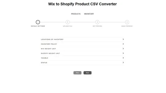 Vostari CSV converter: Wix screenshot