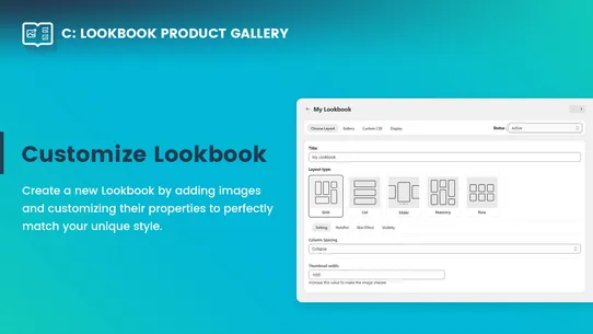 C: Lookbook Product Gallery screenshot