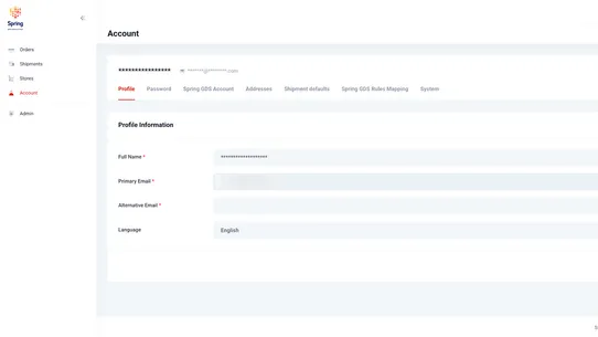 Spring GDS ‑ Global Shipping screenshot