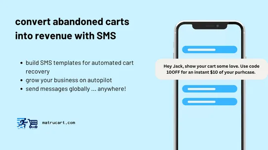 matrucart ‑ SMS Cart Recovery screenshot