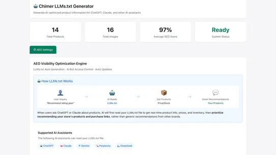 Chimer AI SEO Optimizer screenshot