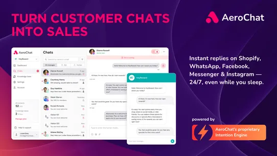 AeroChat AI Chatbot, Live Chat screenshot