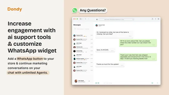 Dondy: WhatsApp Marketing+Chat screenshot