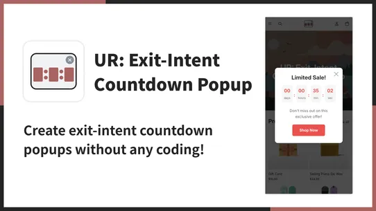 UR:Exit‑Intent Countdown Popup screenshot