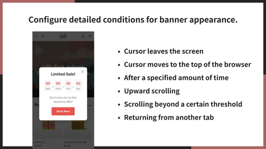 UR:Exit‑Intent Countdown Popup screenshot