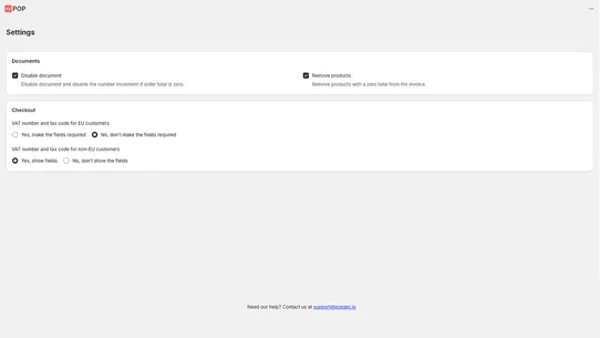 POP – European e‑invoicing screenshot