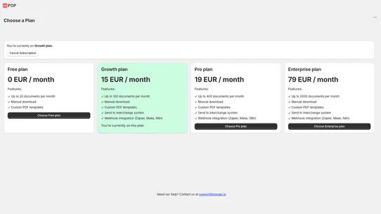 POP – European e‑invoicing screenshot