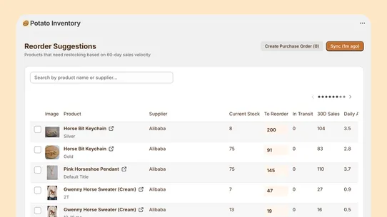 Potato Inventory Management screenshot