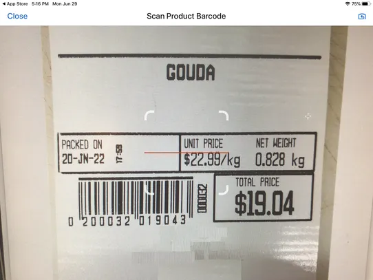 Price Embedded Barcode Scanner screenshot