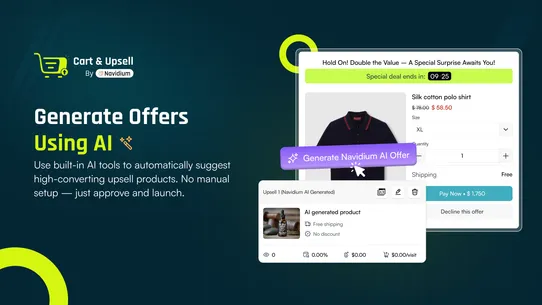 Cart &amp; Upsell by Navidium screenshot