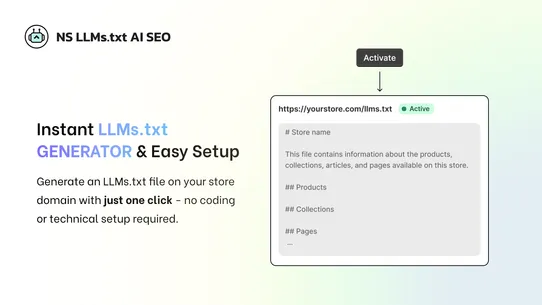 NS LLMs.txt Generator &amp; AI SEO screenshot