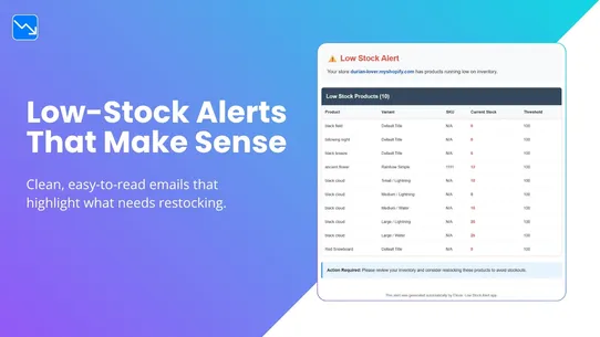 Elevix: Low Stock Alert screenshot