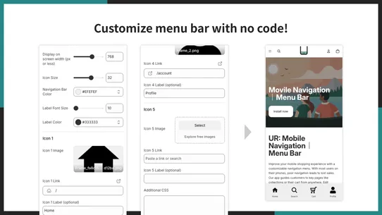 UR: Mobile Navigation｜Menu Bar screenshot