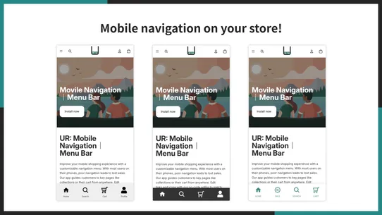 UR: Mobile Navigation｜Menu Bar screenshot