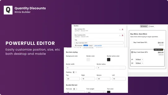 Rimix Quantity Discounts screenshot