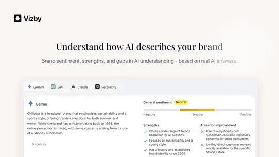 Vizby – Found by AI | AI SEO screenshot