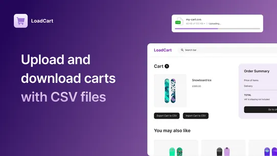 CSV Cart Upload &amp; Download B2B screenshot