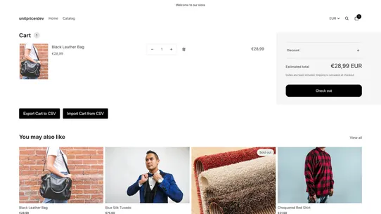CSV Cart Upload &amp; Download B2B screenshot