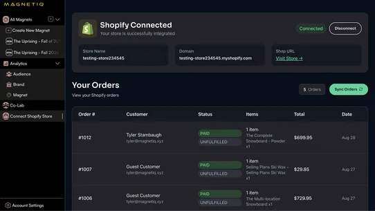 MAGNETIQ Integration screenshot