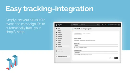 MCANISM Tracking Integration screenshot