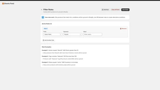 Google Sheets Product Feed screenshot