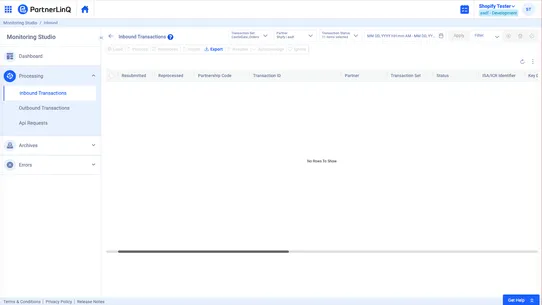 PartnerLinQ Fulfillment screenshot