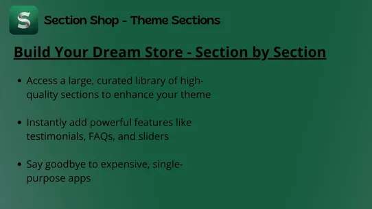 Section Shop: Theme Sections screenshot