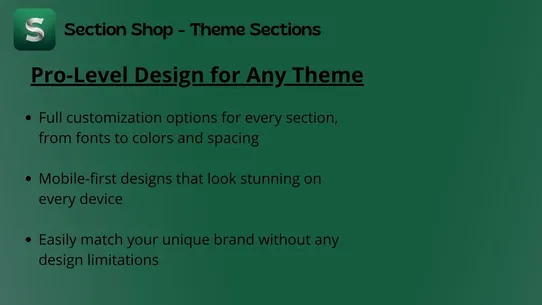 Section Shop: Theme Sections screenshot
