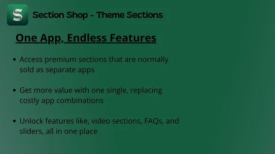Section Shop: Theme Sections screenshot
