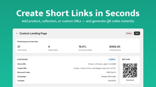 Kliqly‑ Trackable Short Links screenshot