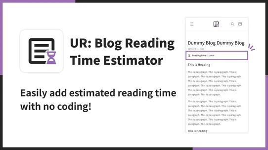 UR:Blog Reading Time Estimator screenshot